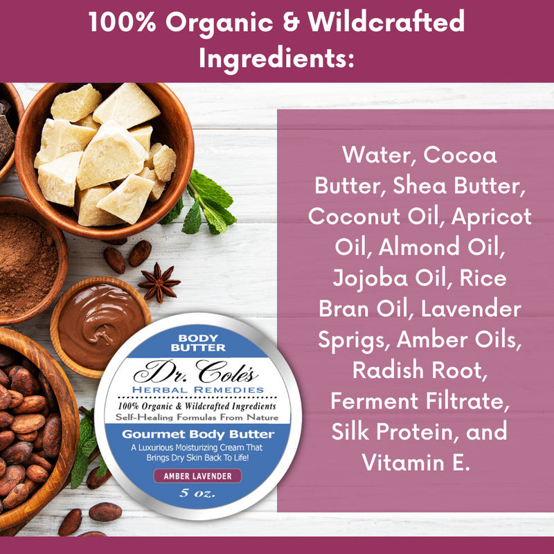COLEHERBALS 34 - Dr. Cole's Gourmet Body Butter - AMBER LAVENDER Herbal