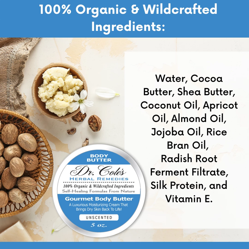 COLEHERBALS 33 - Dr. Cole's Gourmet Body Butter - Unscented Herbal