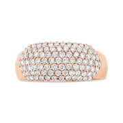 Bids.com 18K Rose Gold 1.00 Cttw Diamond Multi Row Dome Band Ring (F-G Color, VS1-VS2 Clarity) - Ring size 7 Rings