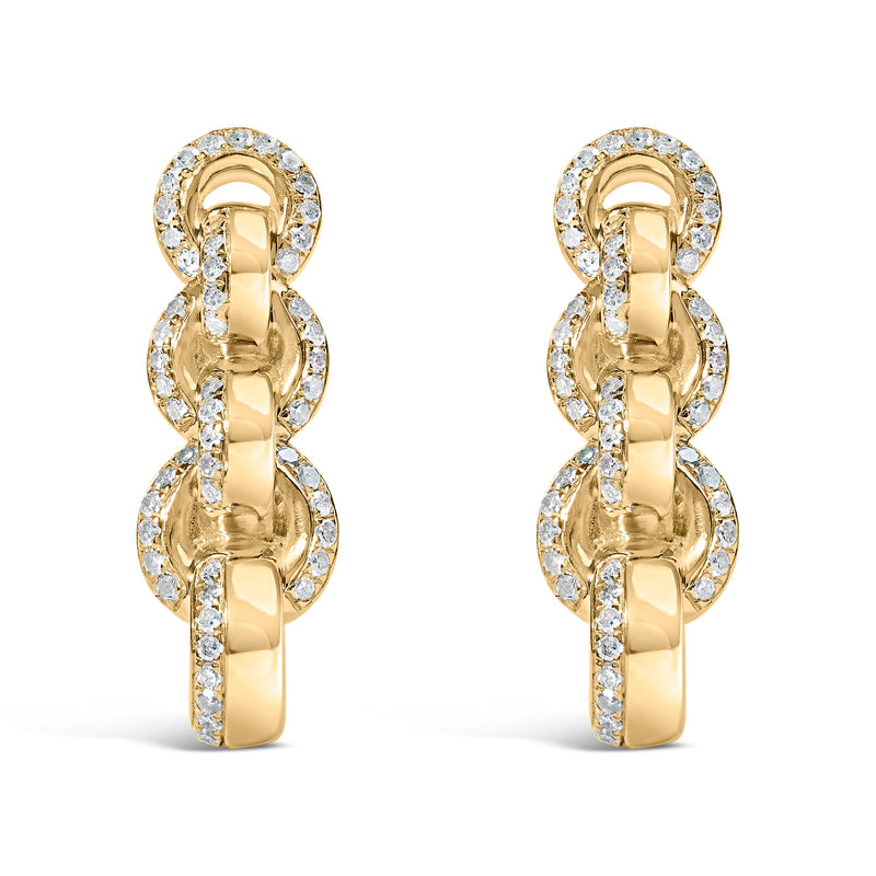 Bids.com 14K Yellow Gold Plated .925 Sterling Silver 1/2 Cttw Diamond Chain Link Drop Earrings (H-I Color, I1-I2 Clarity) Earrings