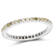 Bids.com 0.57 Carat Genuine Yellow Diamond .925 Sterling Silver Ring Rings
