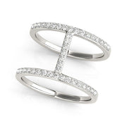 Bids.com 14k White Gold Dual Band Bridge Style Diamond Ring (3/8 cttw) Rings