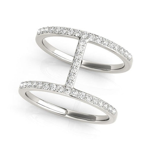 Bids.com 14k White Gold Dual Band Bridge Style Diamond Ring (3/8 cttw) Rings