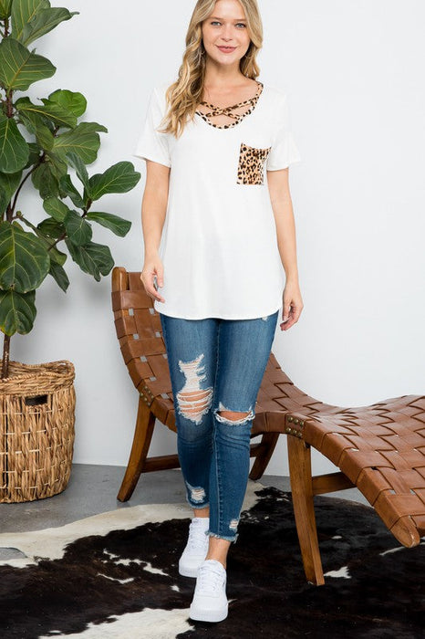 Animal Print Basic Top