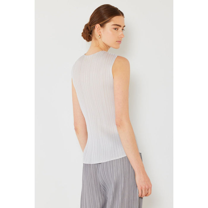 Marina West Swim Pleated Sleeveless Crewneck Tank