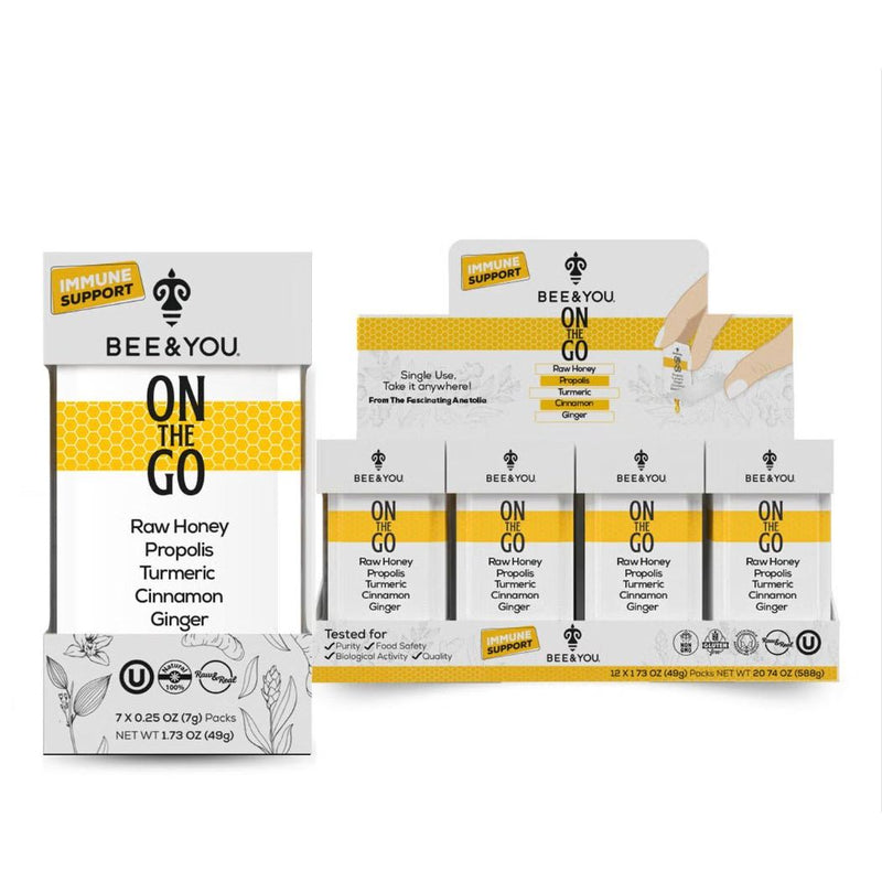 VIP Extensions 12 boxes of 7 packets Bee & You 1.73 oz On the Go Immunity Honey packets Beauty Supplies