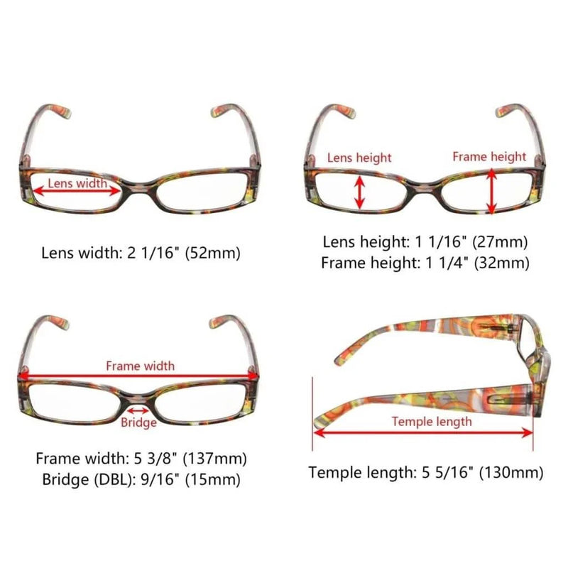 eyekeeper.com 12 Pack Cute Pattern Reading Glasses Rectangular Readers R040G Eyeglasses