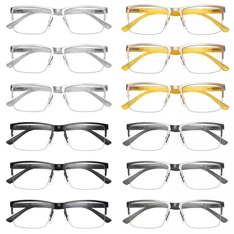 eyekeeper.com 12 Pack Half-rim Metal Reading Glasses Lightweight Spring Hinges Readers R2201 Eyeglasses