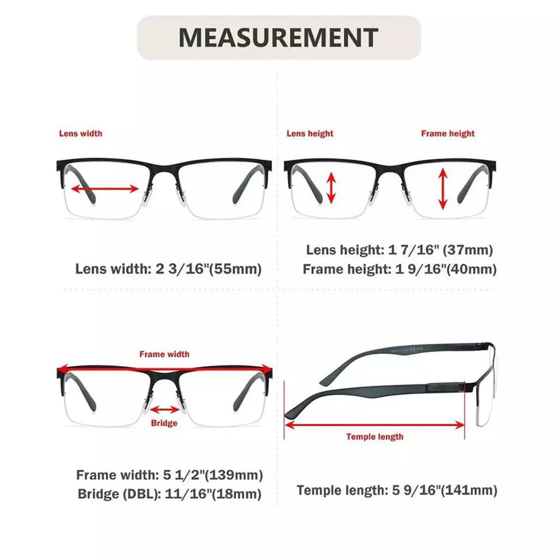 eyekeeper.com 12 Pack Half-rim Metal Reading Glasses Lightweight Spring Hinges Readers R2201 Eyeglasses