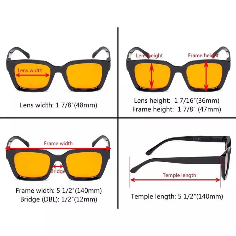 eyekeeper.com 12 Pack Orange Tinted Stylish Blue Light Blocking Reading Glasses DS9106 Eyeglasses