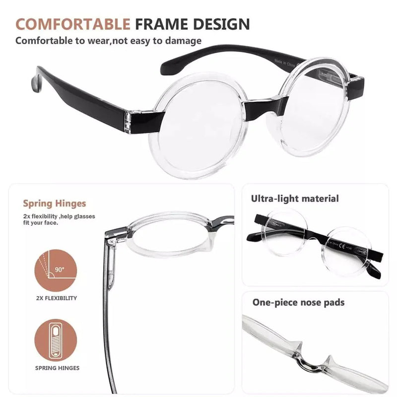 eyekeeper.com 12 Pack Round Funky Reading Glasses Cute Small Readers R2007T Eyeglasses