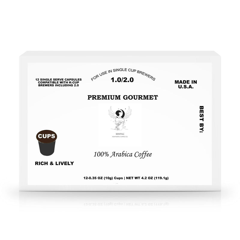 Rising For People Coffee Co. 12 Pack Single Serve Coffee Capsules k-pods Coffee