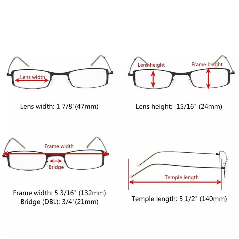 eyekeeper.com 12 Pack Stainless Steel Metal Frame Lightweight Reading Glasses R15005 Eyeglasses