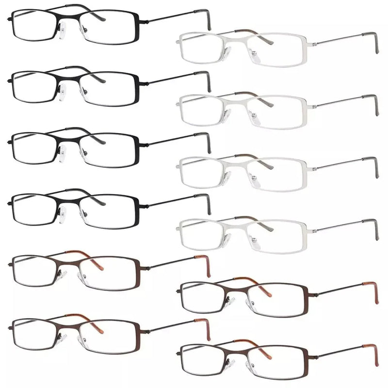eyekeeper.com 12 Pack Stainless Steel Metal Frame Lightweight Reading Glasses R15005 Eyeglasses