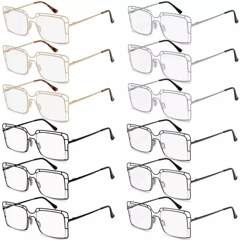 eyekeeper.com 12 Pack Thin Metal Hollow Frame Reading Glasses R2301 Eyeglasses