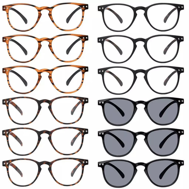 eyekeeper.com 12 Pack Women's Reading Glasses with Reading Sunglasses R060 Eyeglasses
