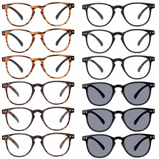 eyekeeper.com 12 Pack Women's Reading Glasses with Reading Sunglasses R060 Eyeglasses