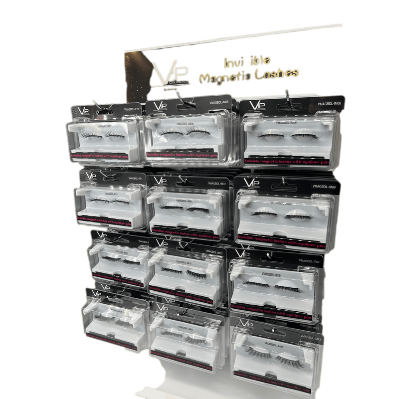 VIP Extensions 12 Slots -Display with Magnetic Lashes with eyeliner Eyelash Accessories