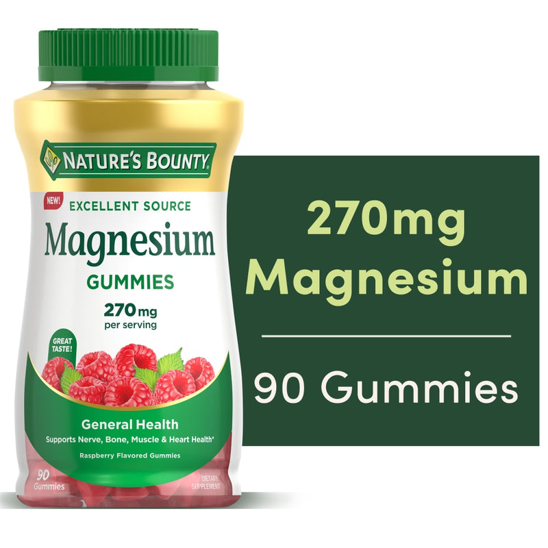 Nature's Bounty Nature's Bounty® Magnesium 270 mg Gummies – Raspberry Flavor Vitamins & Supplements