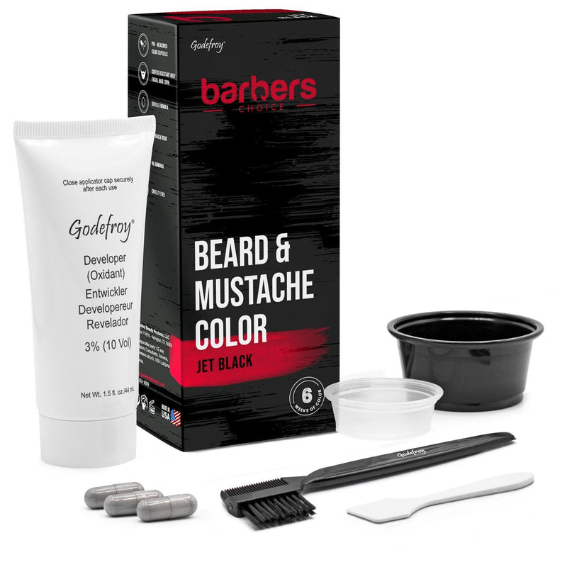 GodefroyBeauty BARBERS CHOICE 3 CAPSULE KIT Beard Tint White Smoke Jet Black