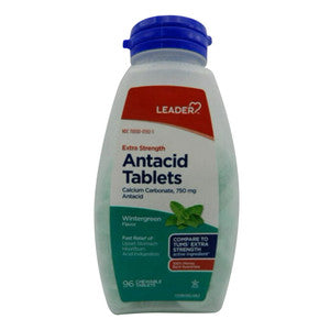 Leader Leader™ Antacid Extra Strength 750 mg – Wintergreen Flavor (Chewable Tablets) Medicine Cabinets