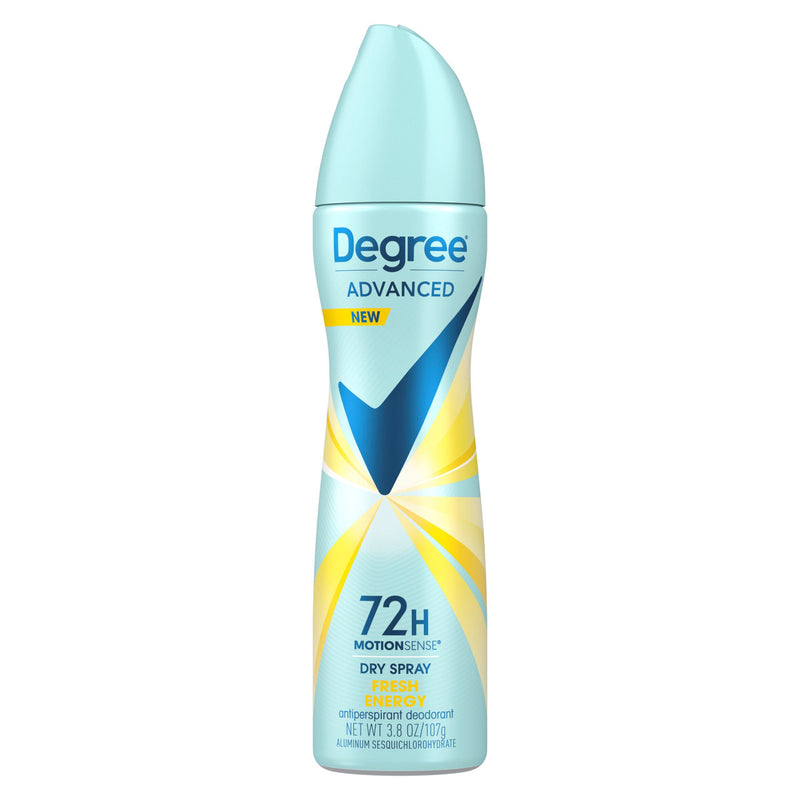 Degree Degree Antiperspirant Deodorant, Fresh Energy, Dry Spray 3.8 Oz Deodorant Powder Blue