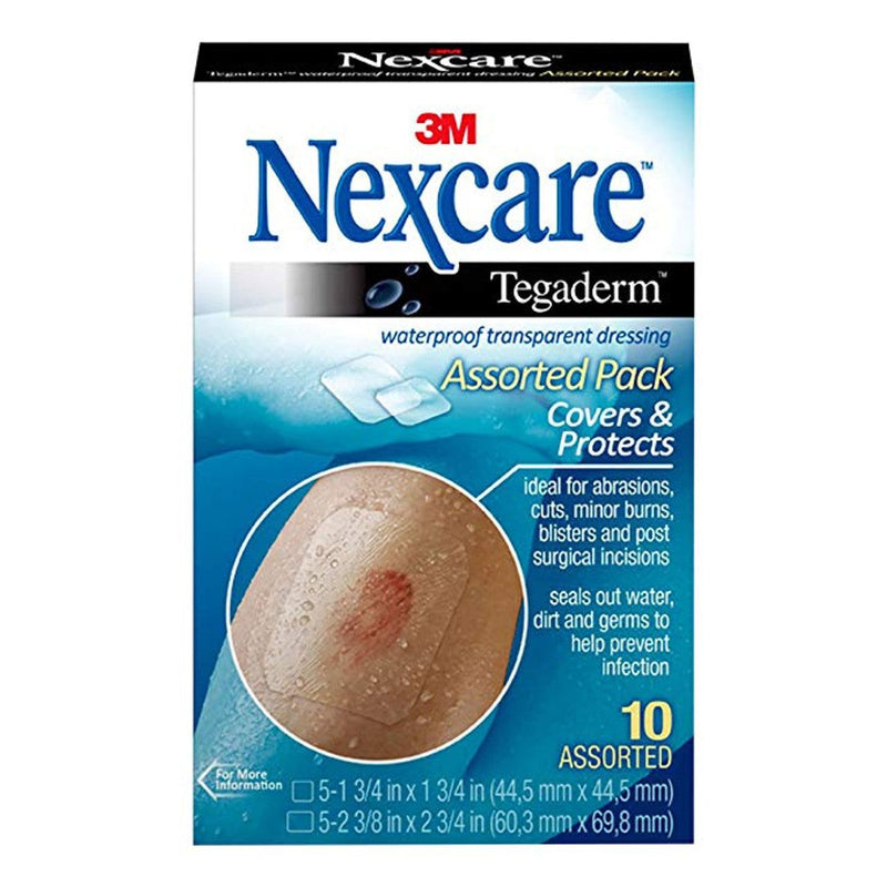 Nexcare Nexcare Tegaderm Waterproof Transparent Dressing - 10 Assorted First Aid