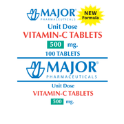 Major Major Ascorbic Acid 500 Mg Unit Dose Vitamin C Tablets 100 Vitamins & Supplements White Smoke