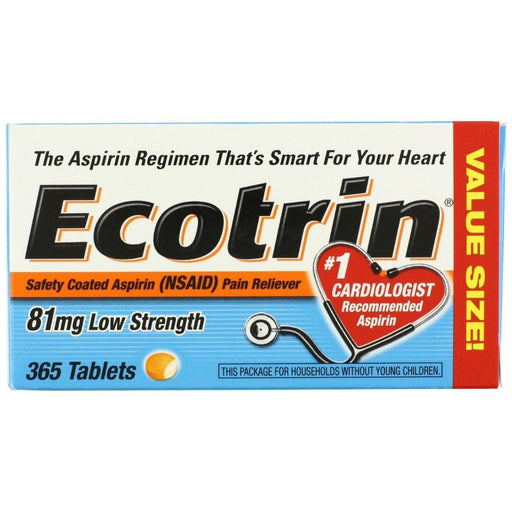 Ecotrin Ecotrin Safety Coated Aspirin 81 Mg Low Strength Tablets Health & Beauty