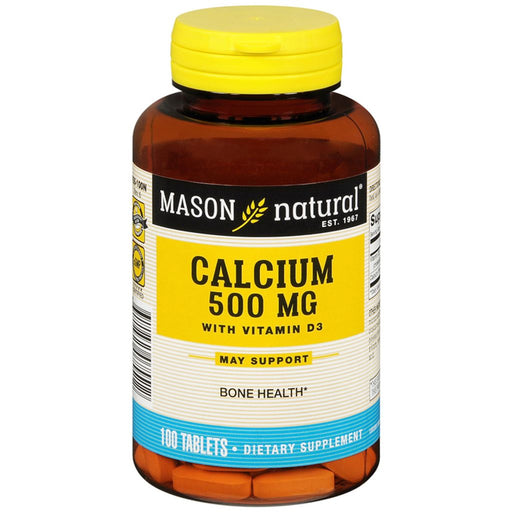 Mason Natural Mason Natural® Oyster Shell Calcium 500 mg with Vitamin D3 – 100 Tablets Vitamins & Supplements