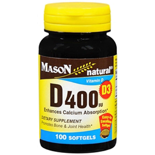 Mason Natural Mason Natural Vitamin D3, 10 Mcg, 100 Softgels Vitamins & Supplements