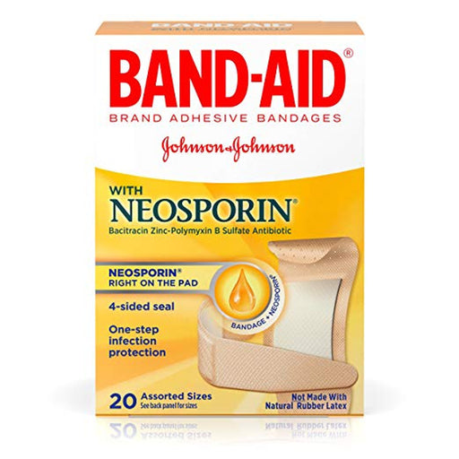 Band Aid Band-Aid Brand Infection Defense with Neosporin – 20 Count (Assorted) Medical Tape & Bandages White Smoke