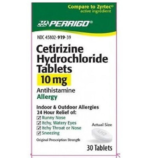 Perrigo Cetirizine Hydrochloride 10 Mg Tablet 30 Ea Medicine Cabinets