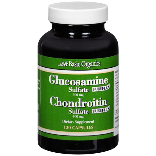 Basic Organics Glucosamine 500Mg  Chondroitin 400mg Capsules 120 Ct Health & Beauty Black