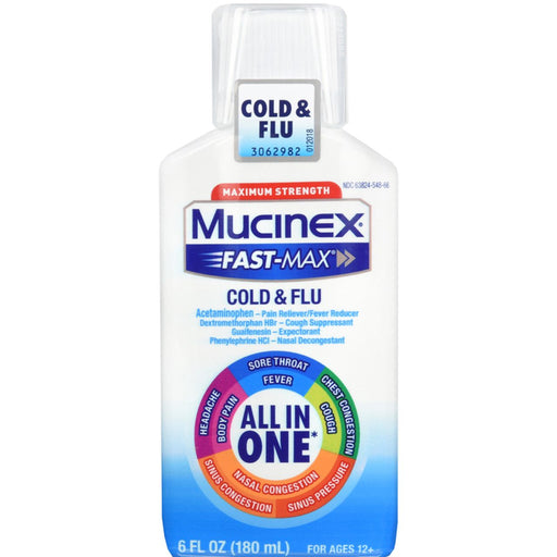 Mucinex Mucinex Fast Max Maximum Strength Cold & Flu 6 Fl Oz Medicine & Drugs