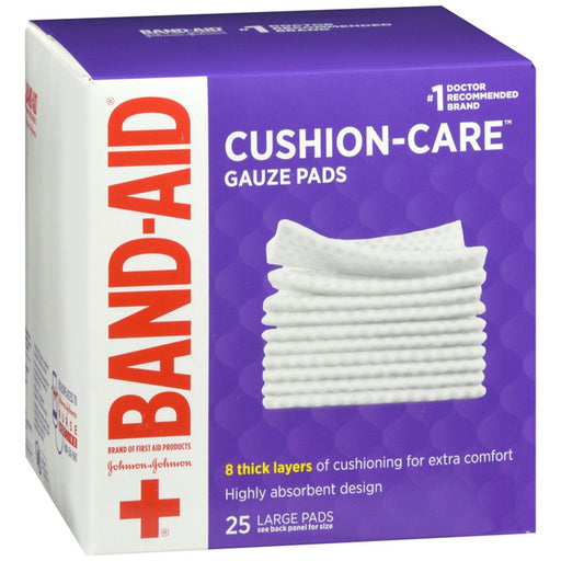 Band-Aid Band-Aid Cushion Care Gauze Pads, Large, 4 X 4, 25ct First Aid