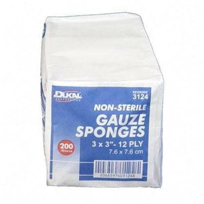 Dukal Corp Dukal Corp Gauze 12 Ply Ns 3X3″ 200 Sponges Sponges & Scouring Pads