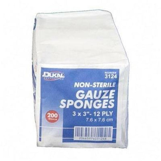Dukal Corp Dukal Corp Gauze 12 Ply Ns 3X3″ 200 Sponges Sponges & Scouring Pads