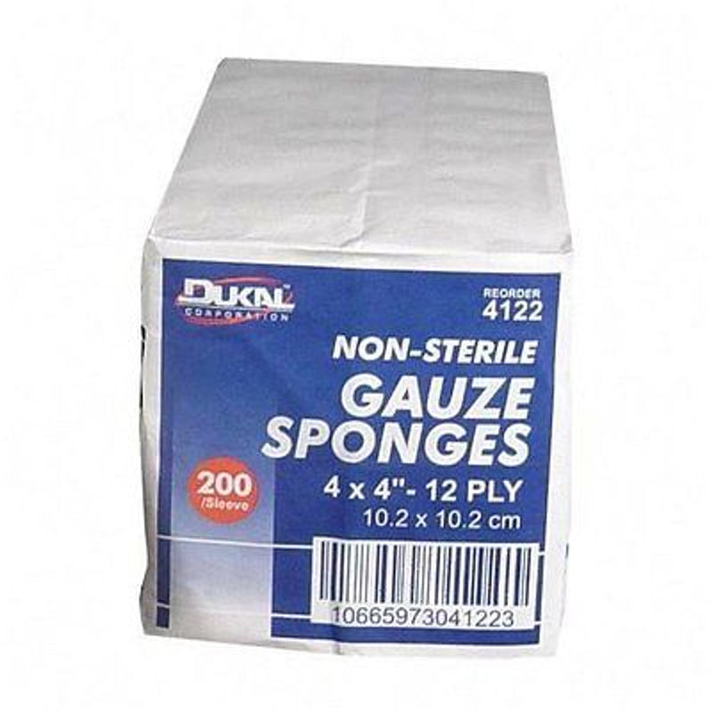 Dukal Dukal Gauze 12 Ply Ns 4X4″ 200 Sponges First Aid