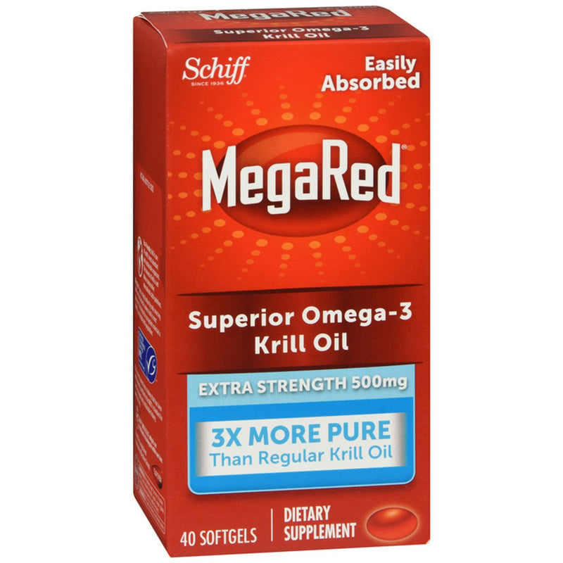 MegaRed MegaRed Krill Oil, Superior Omega 3, Extra Strength, 500 Mg, Softgels 40ct Vitamins & Supplements