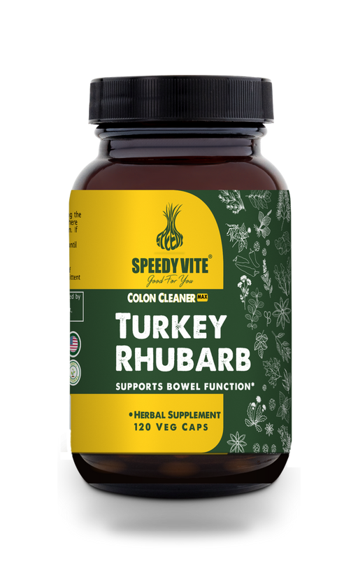 SpeedyVite® Colon Cleaner (Max Strength) Turkey Rhubarb — 120 Veg Caps | Supports Bowel Function* | SpeedyVite® - FREE EXPEDITED Veg Capsules