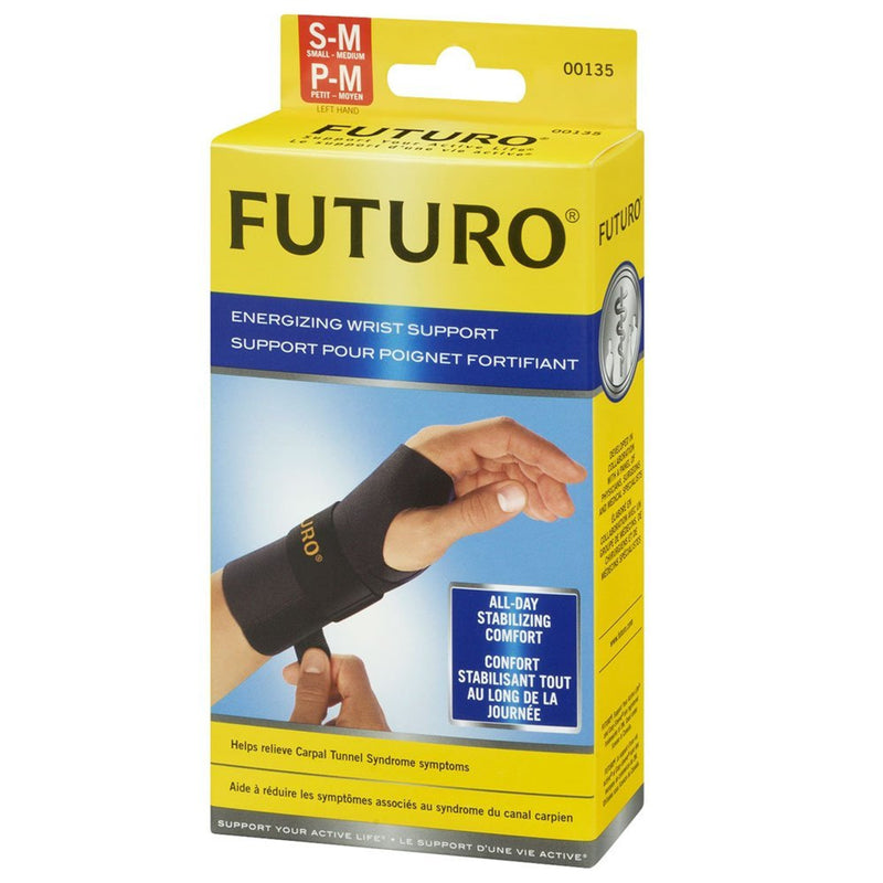 Futuro Futuro Energizing Wrist Support Left Hand, Small/Medium Supports & Braces White Smoke