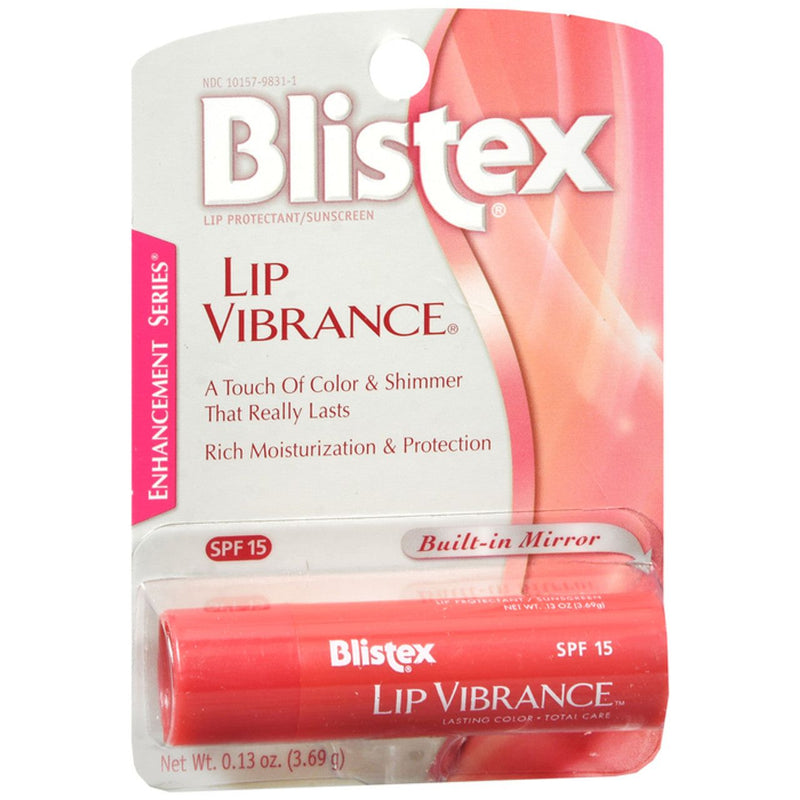 Blistex Blistex Lip Vibrance Tinted Lip Balm with SPF 15, Shimmering Color & Built-in Mirror, 0.13 oz Stick Lip Balms & Treatments