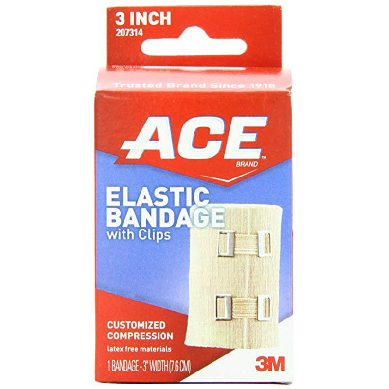 ACE ACE Brand Elastic Bandage With Clips 3 Inch First Aid