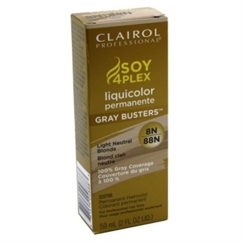 Clairol Professional Clairol Professional Soy4plex 8N/88N Light Neutral Blonde Liquicolor Permanent Hair Color, 2 Oz Hair Color White Smoke