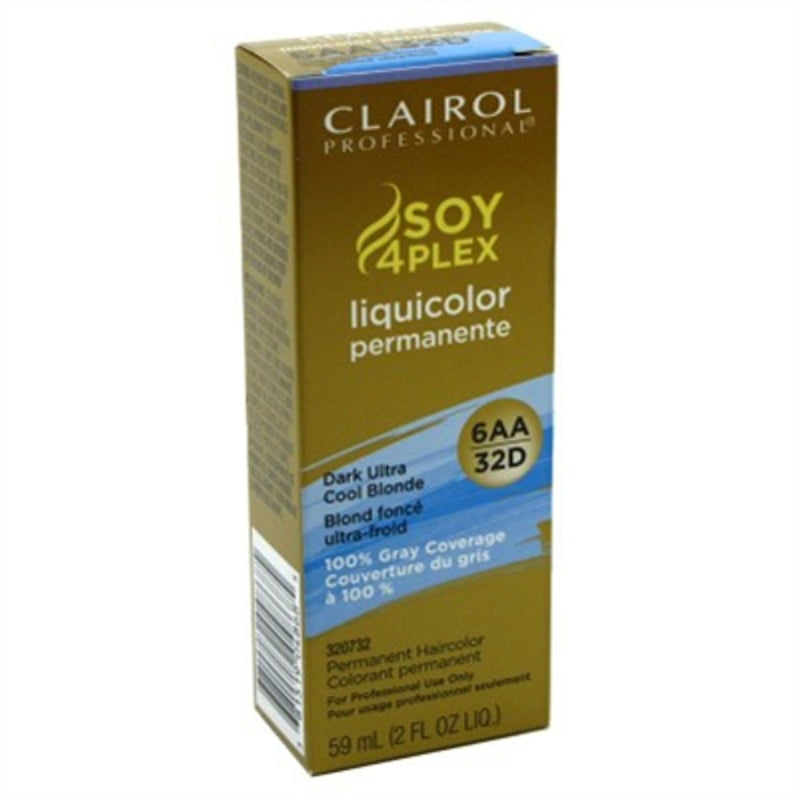 Clairol Professional Clairol Professional Dark Ultra Cool Blonde Liquicolor Soy4Plex Permanent Hair Color, 6AA/32D, 2 Oz Hair Color Saddle Brown