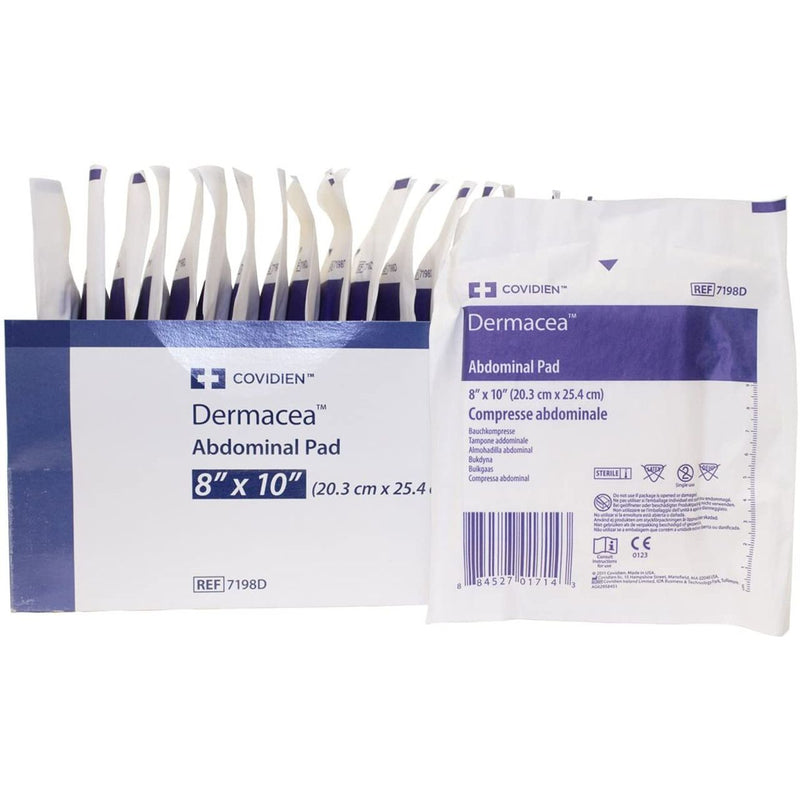 Kendall Kendall Dermacea Sterile Abdominal Pads 8" X 10" Box Of 18 Pads Health Care