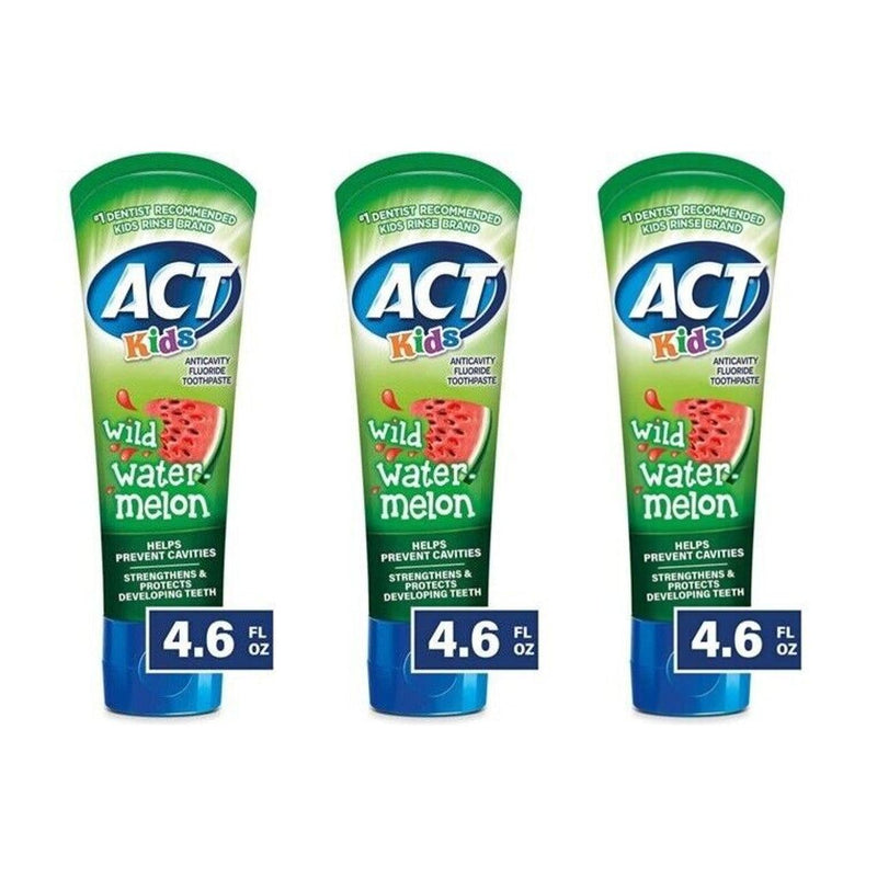 Act Act Kids Anticavity Fluoride Toothpaste Wild Watermelon, 4.6 Oz Toothpaste White Smoke