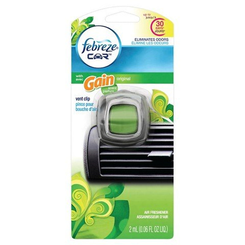 Febreze Febreze Car Air Freshener, With Gain Scent, Original, Vent Clip Air Fresheners
