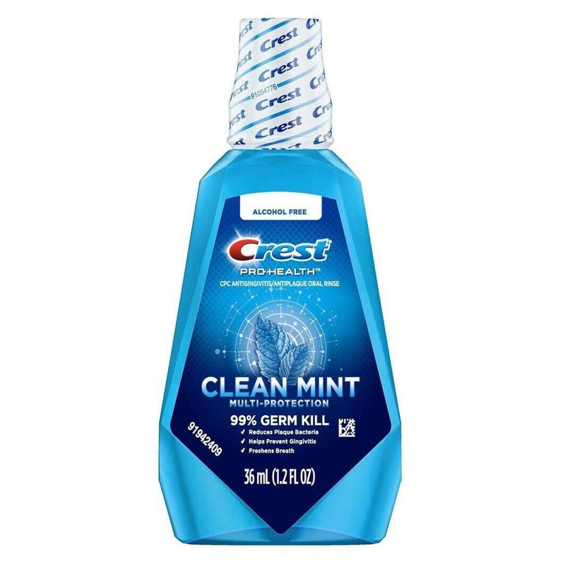 Crest Crest Pro Health Multi Protection Clean Mint CPC (cetylpyridinium Chloride) Antigingivitis/Antiplaque Oral Rinse, 36 mL (1.2 Fl Oz) Mouthwash White Smoke